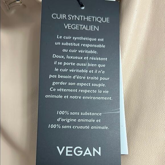 NVLT Tan Vegan Leather Jacket Cropped Classic | Size M - Picture 6 of 9